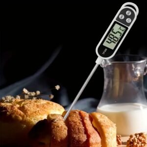 Stainless Steel Digital Food Thermometer with Long Probe for BBQ, Grilling, Youngsters Milk Powder &; Room Temperature -