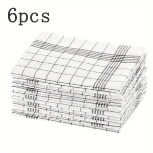 6/12Pcs Classic Plaid Dish Towel Scouring Pad - Image 6