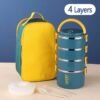 1 Large Capacity Stainless Steel Lunch Box, with Thermal Bag, Chopsticks, Spoon, Fork, Insulated Lunch Box Suitable for School, Camping, Workplace - Very suitable for students and office workers - Students return to school - Image 5