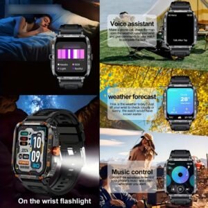 2024 New Smart Watch (Answer/Call) Outdoor Sports Watch LED Altimeter Barometer 100+Sports Mode 300mAh Battery Multimedia Information Viewing Weather Pedometer Fitness Tracker Compatible for Android iPhone Gift Valentine's Day - Image 6