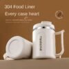 1pc, 304 Stainless Steel Insulated Coffee Cup with Lid, Double-Wall Thermal Sports Mug, BPA-Free, Portable Flip-Top Travel Cup for Hot & Cold Drinks - Perfect Gift for Christmas, Valentine's, Mother's Day, Thanksgiving, Halloween, New Year - PP Body, Stainless Steel Inner Lining - Image 2