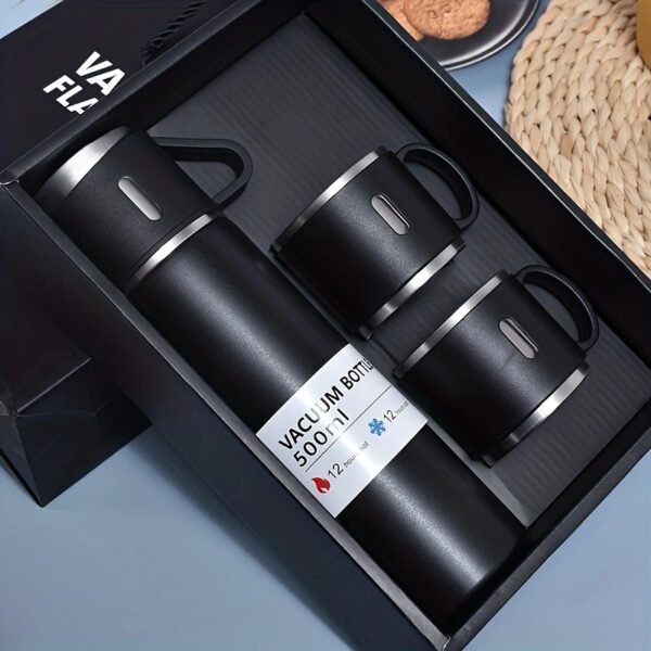 Stainless Steel Vacuum Flask Set - 16.9oz Insulated Travel Mug with Lid, Keeps Drinks Hot or Cold for Hours, Perfect for Outdoor Activities & Office Use, Business, Water Bottles, Leisure