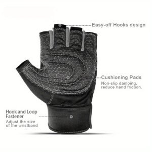 Stay Protected & Comfortable: Half-Finger Fitness Gloves for Men & Women - Breathable Sunshade Sports Gloves for Outdoor Activities! - Image 5