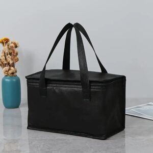 8-Can Capacity Insulated Lunch Bag, Non-Woven Material, Square Leakproof Cooler Tote for Outdoor Picnic And Travel, Thermal Preservation Cooler Bag with Hand Wash Care Non-Food Contact