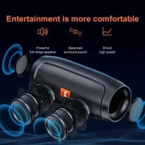 Portable Wireless Speakers with Surging Sound Effect - Orange & Black, Rechargeable Lithium Battery, USB Charging, Stereo Bass Boost, Ideal for Smartphones/Tablets, Outdoor Entertainment | Vibrant Sound Quality | Durable Build, Outdoor Sound System - Image 6