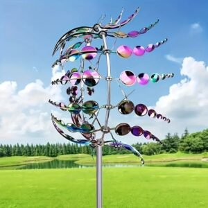 1pc Metal Kinetic Windmill - Outdoor Garden Decor, No Battery Needed, Creative Lawn Art Spinner