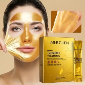 Turmeric Vitamin C retinol Moisturizing and firming Mask 6g*10 pack, containing collagen, vitamin E, niacinamide and plant squalane, deep cleaning, moisturizing and firming, even Light Beige, fine pores, suitable for all Light Beige types essential for travel