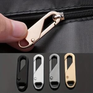 4pcs Zipper Pull Replacements - Easy Install, Detachable Heads for Travel Bags, Clothing & Crafts - Black