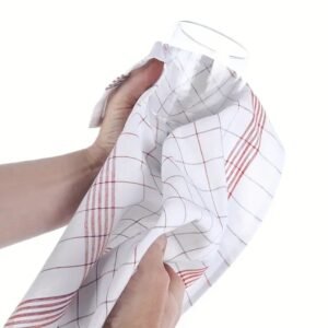 6/12Pcs Classic Plaid Dish Towel Scouring Pad - Image 4