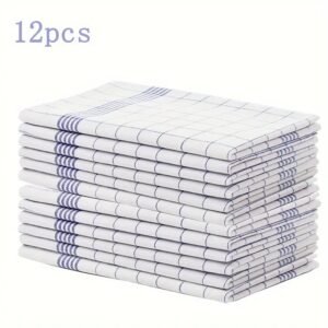 6/12Pcs Classic Plaid Dish Towel Scouring Pad - Image 10