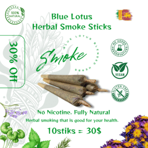 Blue Lotus & Herbal Blended Smoking Sticks | 10Sticks | Free Shipping
