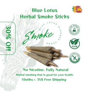 Blue Lotus & Herbal Blended Smoking Sticks | 30 Sticks | Free Shipping
